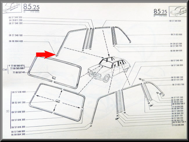 Clip pour jonc chromé porte avant droit (à côté du montant A) – Renault 16 – OEM 7700648460 / 0608064400 – Occasion