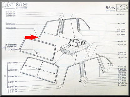 Clip pour jonc chromé porte avant droit (à côté du montant A) – Renault 16 – OEM 7700648460 / 0608064400 – Occasion