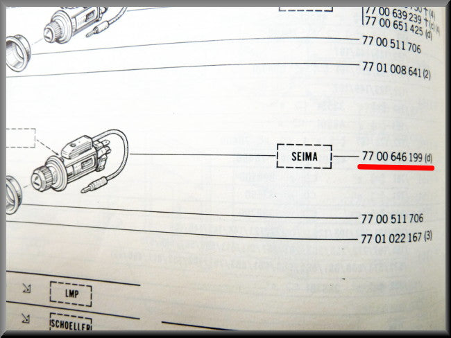 Sigaretten aansteker – Renault 16 TX – OEM 7700646199