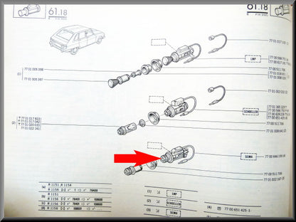 Sigaretten aansteker – Renault 16 TX – OEM 7700646199