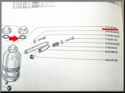 Dop en pakking expansievat – Renault 16 – OEM 7700645449