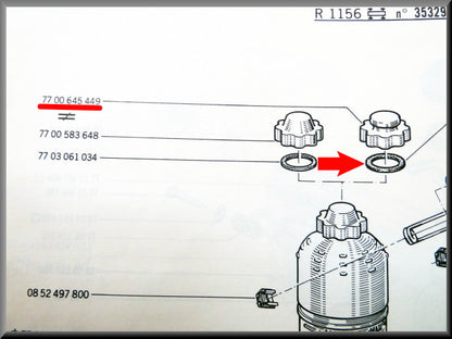Dop en pakking expansievat – Renault 16 – OEM 7700645449