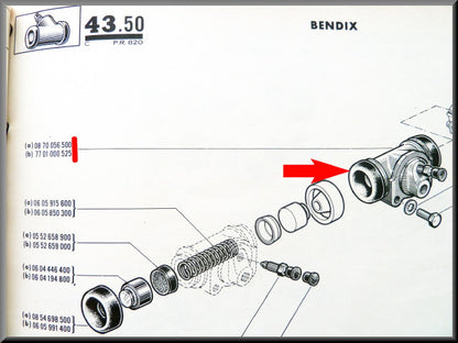 Cylindre de roue 20,6 mm (Bendix) – Renault 16-1150 – OEM 0870056500 / 7701000525