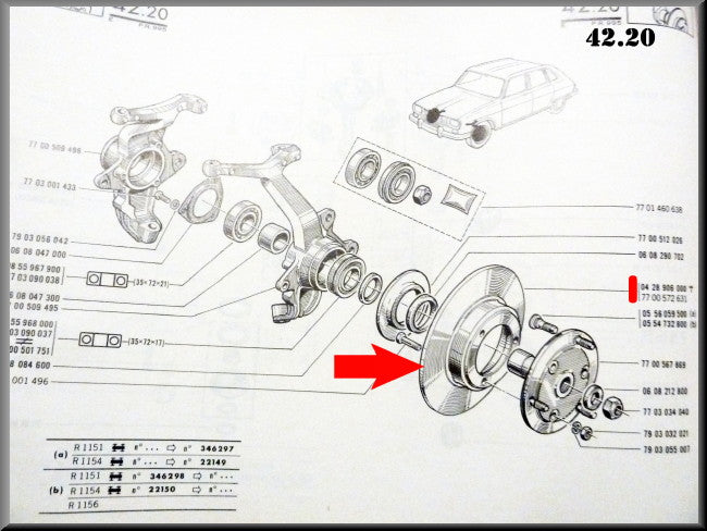 Kit disques de frein avant pour – Renault 16 >1968 – OEM 7700572631