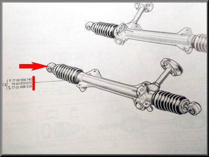 Crémaillère de direction – Renault 16 – OEM 7701498316