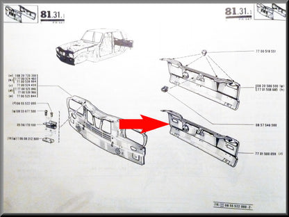 Rear panel – Renault 16 TS < 1972 – OEM 7701500059