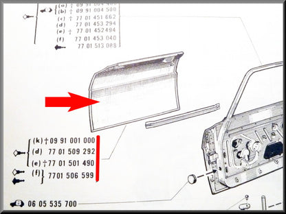 Door panel right front – Renault 16 – OEM 7701506598
