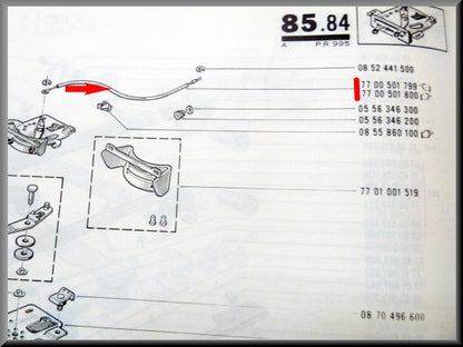 Heater control cable – Renault 16 – OEM 7700501799