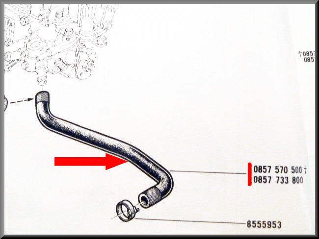 Koelslang carburateur – Renault 16 TL, L – OEM 0857733800