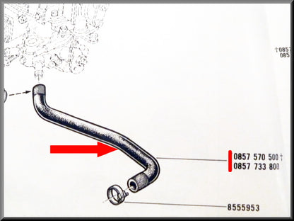 Koelslang carburateur – Renault 16 TL, L – OEM 0857733800