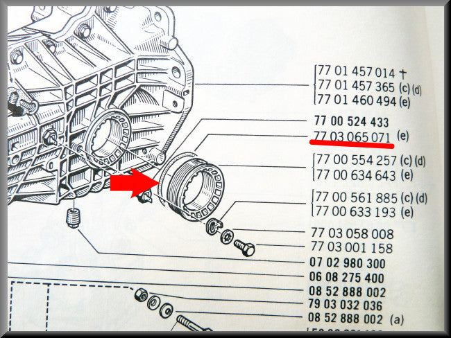 O-ring adjusting nut differential bearing – Renault 16 – OEM 7703065071