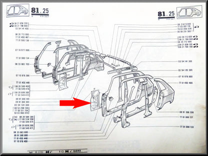 Pare-boue d'aile avant gauche – Renault 16 – OEM 7700549475 / 7700549478