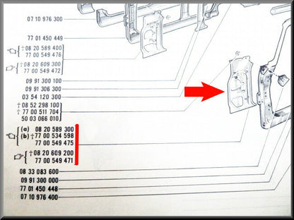 Pare-boue d'aile avant gauche – Renault 16 – OEM 7700549475 / 7700549478