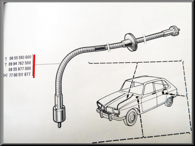 Câble de compteur de vitesse R16 L-TL-TS
