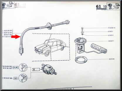 Câble de compteur de vitesse – Renault 16 TL, TS, L – OEM 0855877000