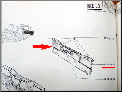 Panneau arrière – Renault 16 L – OEM 0820586500