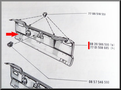 Panneau arrière – Renault 16 > 1970 – OEM 7701508685
