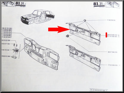Panneau arrière – Renault 16 > 1970 – OEM 7701508685