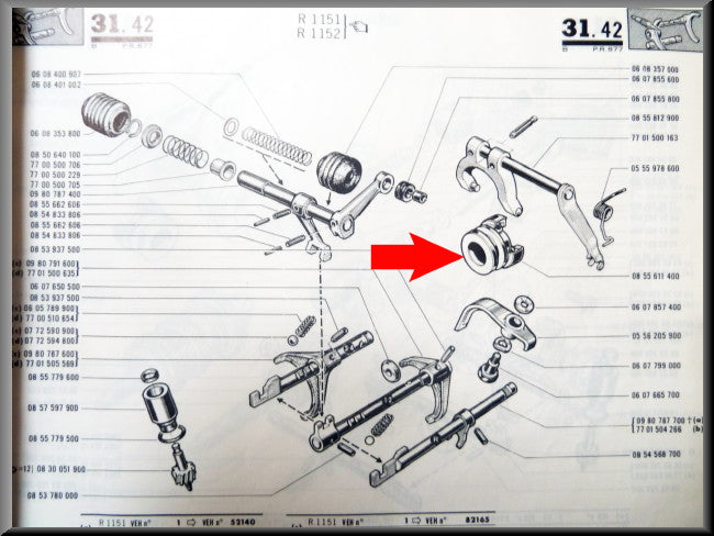 Butée d'embrayage – Renault 16 L, TL, TS < 1972 – OEM 0855611400