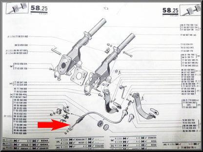 Clutch cable – Renault 16 (except 1150) – OEM 7700547794