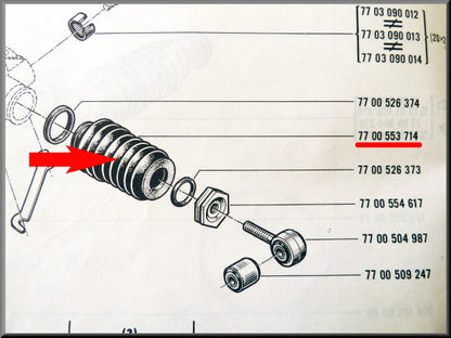 Steering rack gaiter – Renault 16 - Renault 12 - Renault 17 - OEM 7700553714