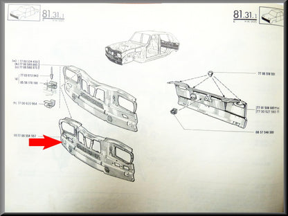 Façade avant – Renault 16 TX – OEM 7700554557