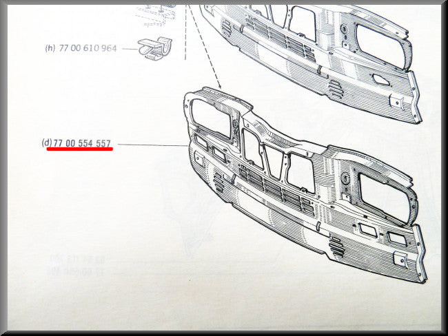 Façade avant – Renault 16 TX – OEM 7700554557