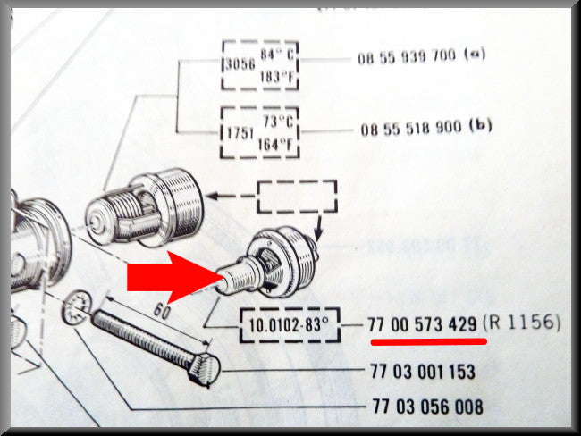 Thermostat – Renault 16 - Renault 15 – OEM 7700573429