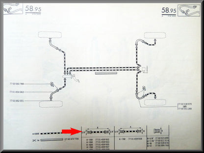 Flexible de frein jambe de force arrière – Renault 16 – OEM 7701459935
