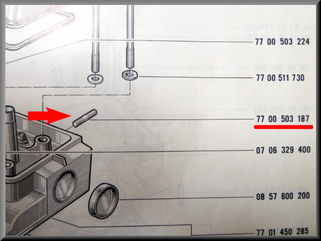Goujon culasse – Renault 16 – OEM 7700503187