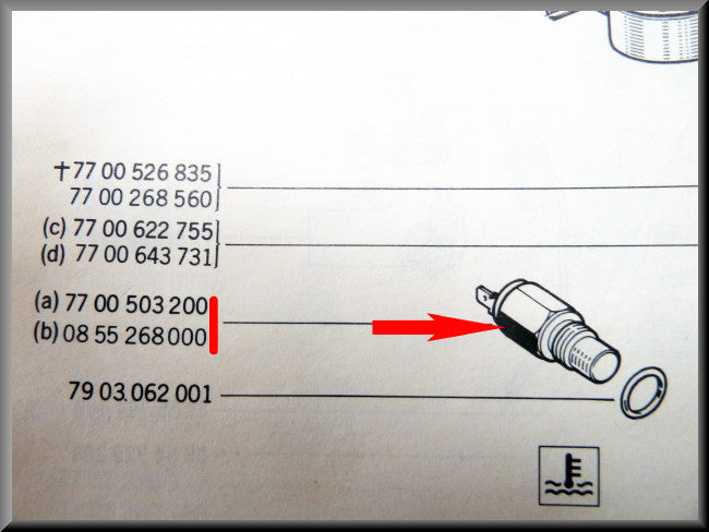Temperature transmitter – Renault 16 TL, L – OEM 0855268000