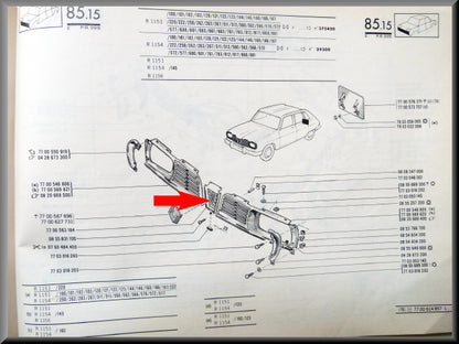 Grille center piece – Renault 16 - 1150 – OEM 0428596500