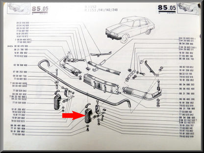 Butoir de pare-chocs avant gauche (deuxième type) - Renault 16 TL, TS (deuxième type) et TX - OEM 7701501938