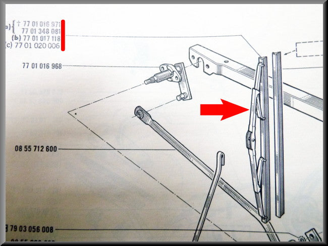 Ruitenwisserblad 35 cm – Renault 16 – OEM 7701348081