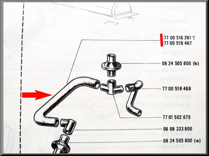 Carterventilatie slang – Renault 16 TL – OEM 7700516261