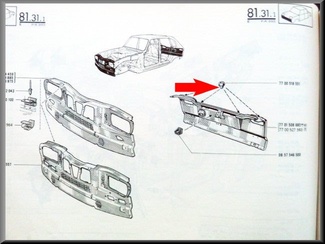 Caoutchouc panneau arrière – Renault 16 – OEM 7700518551