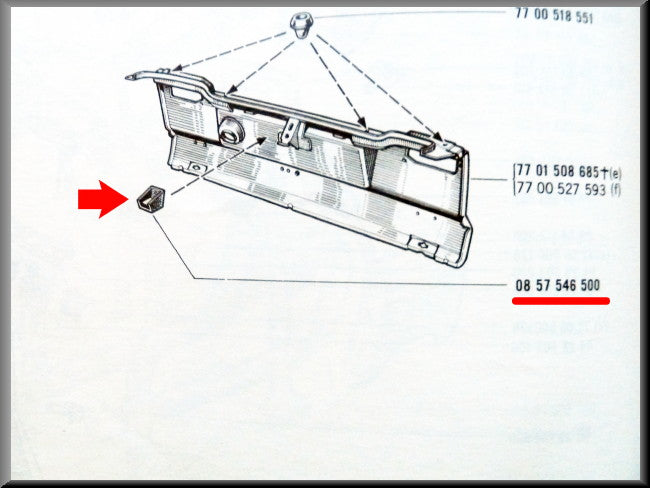 Tailgate lock guide – Renault 16 – OEM 0857546500
