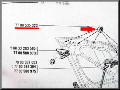 Tampon de capot – Renault 16 – OEM 7700535323