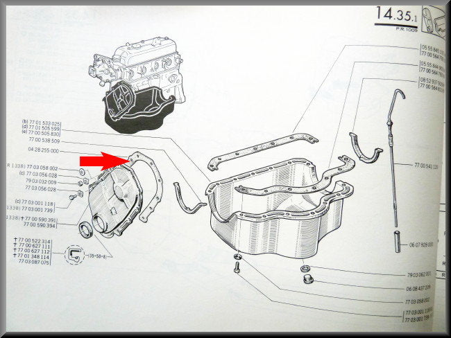 Joint de carter de distribution – Renault 12 - Renault 5 - Renault 15 - Renault divers – OEM 0428255000