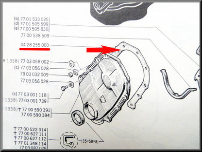 Joint de carter de distribution – Renault 12 - Renault 5 - Renault 15 - Renault divers – OEM 0428255000