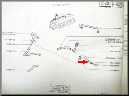 Raccord d'aération carburateur – Renault 12 – Renault 16 - OEM 0824505800