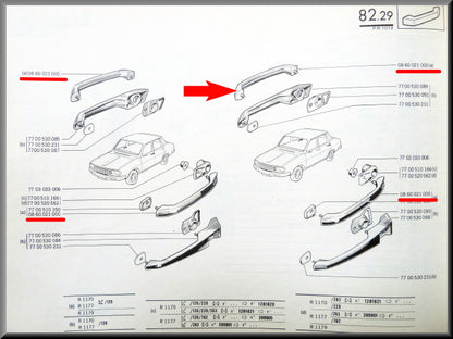 Handgreep portier buitenzijde – Renault 12 – OEM 0860021000