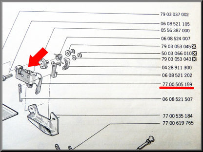 Motorkap slot – Renault 12 – OEM 7700505159 / 7700509159