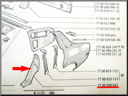 End plate left – Renault 12 – OEM 7700506627