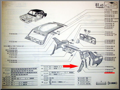 End plate left – Renault 12 – OEM 7700506627
