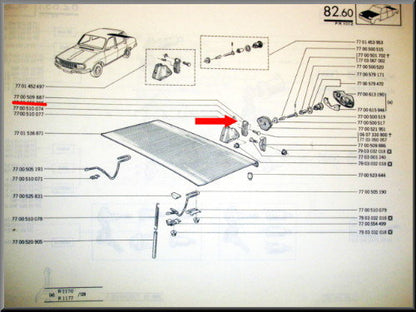 Crochet supérieur serrure de hayon noir – Renault 12 – OEM 7700509887