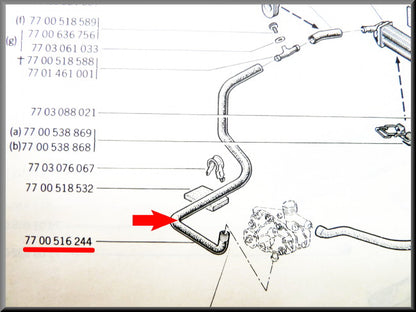 Heater hose right – Renault 12 – OEM 7700516244