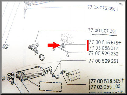 Caoutchouc pour échappement dans panneau arrière – Renault 12 – Renault 18 - OEM 7700516675