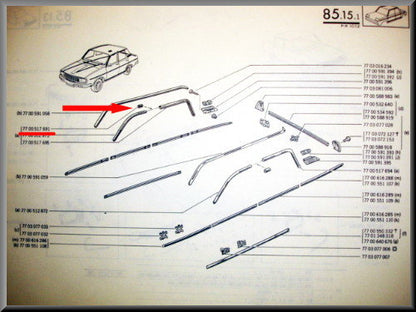 Koppelstuk dakgoot lijst – Renault 12 – OEM 7700517691