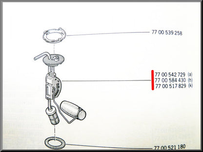 Jauge à carburant – Renault 12 – Renault 15 - Renault 16 - Renault 17 - OEM 7700517829